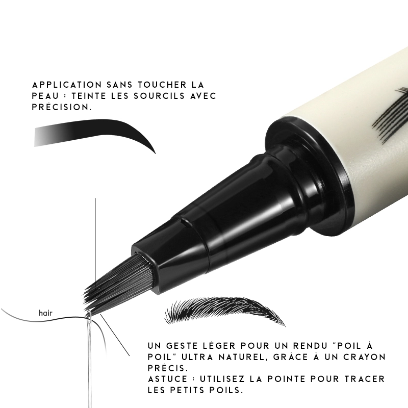 feutre sourcils poil &agrave; poil rendu naturel
